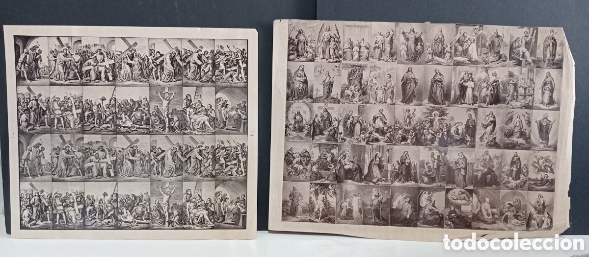 Antig&uuml;edades: CONJUNTO DE DOS ESTAMPAS RELIGIOSAS - VIA CRUCIS - Foto 1