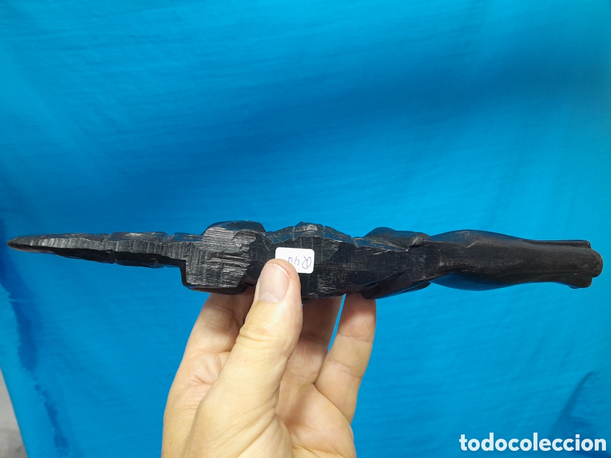 Antig&uuml;edades: COCODRILO TALLADO A MANO EN MADERA NEGRA - Foto 5