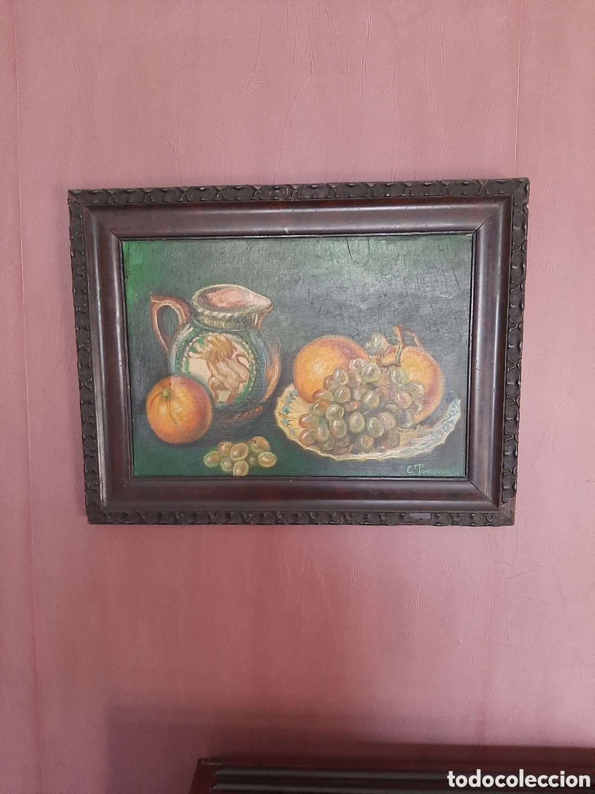 Antig&uuml;edades: Bodegon muy antiguo pintadoy en tabla