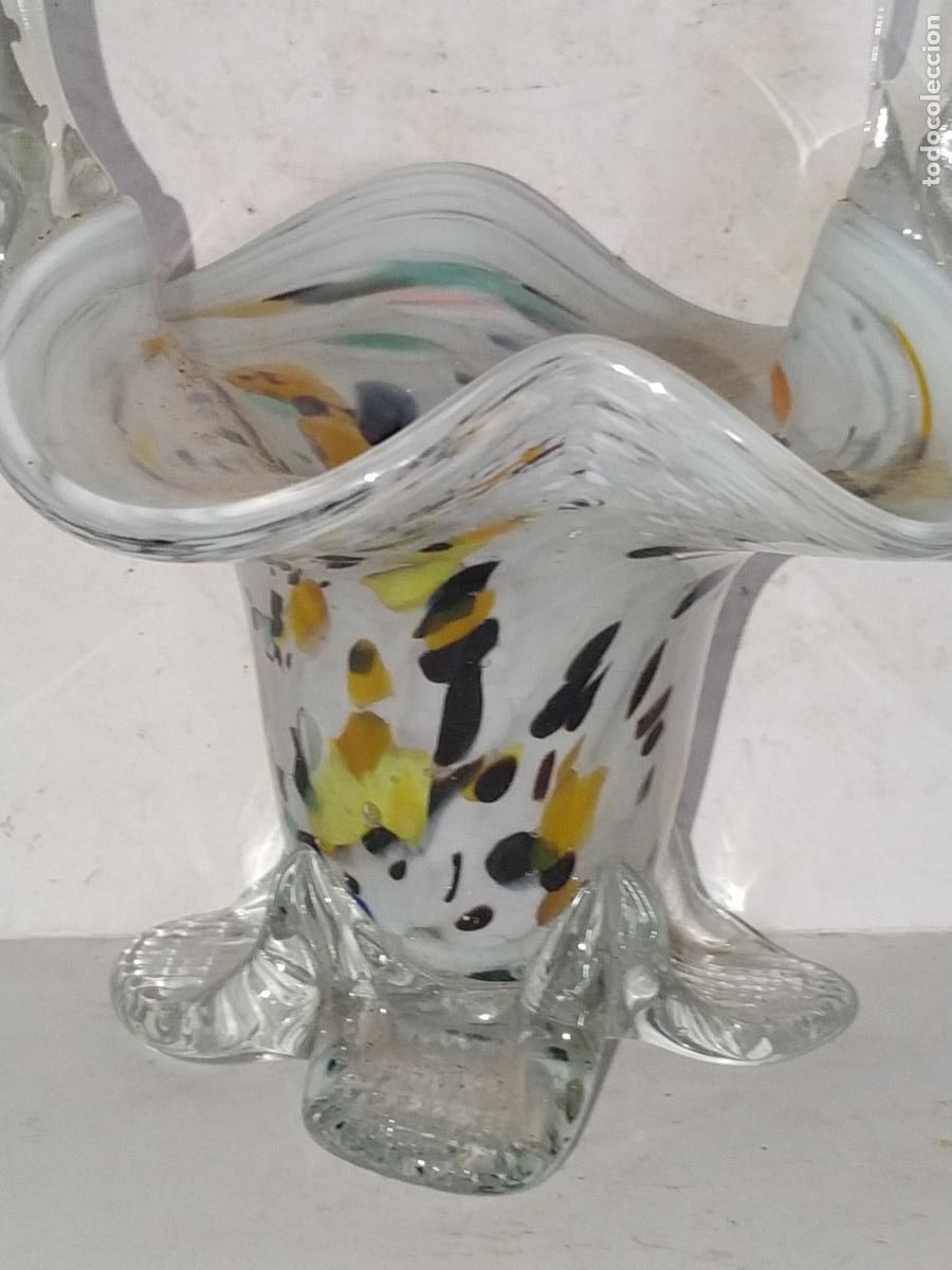Antig&uuml;edades: Cesta cristal jaspeado de Murano - Foto 2