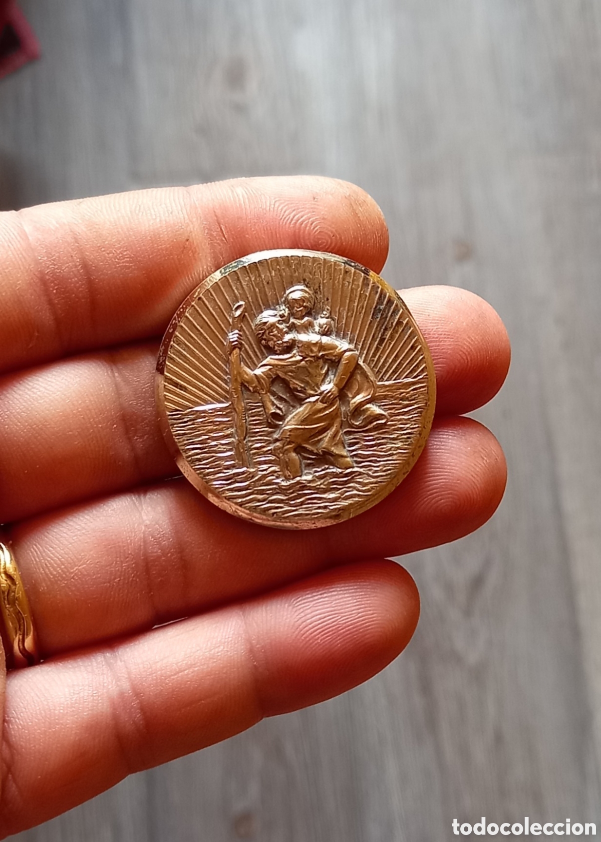 Antig&uuml;edades: ANTIGUO IMAN SAN CRIST&Oacute;BAL PARA EL COCHE - Foto 1