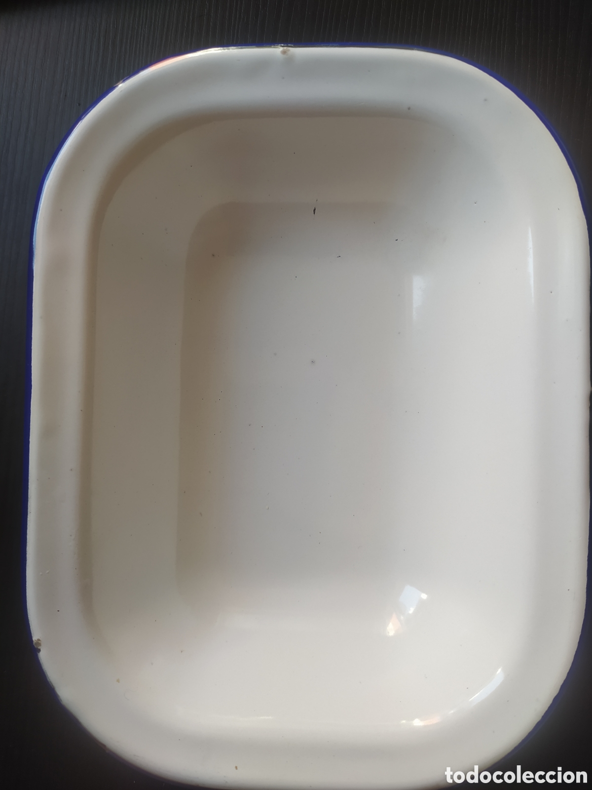 Antig&uuml;edades: Bandeja de hierro esmaltado blanco - Foto 1