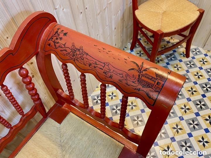 Antig&uuml;edades: Antiguo sof&aacute; de enea decorado a mano - Foto 3