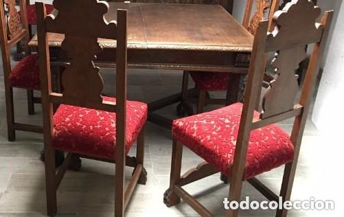 Antig&uuml;edades: - Mesa extensible y 6 sillas estilo renacimiento - Foto 1