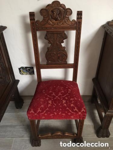 Antig&uuml;edades: - Mesa extensible y 6 sillas estilo renacimiento - Foto 2