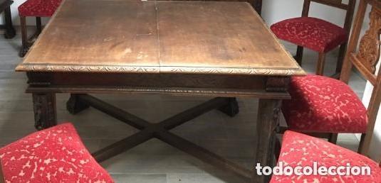 Antig&uuml;edades: - Mesa extensible y 6 sillas estilo renacimiento - Foto 4