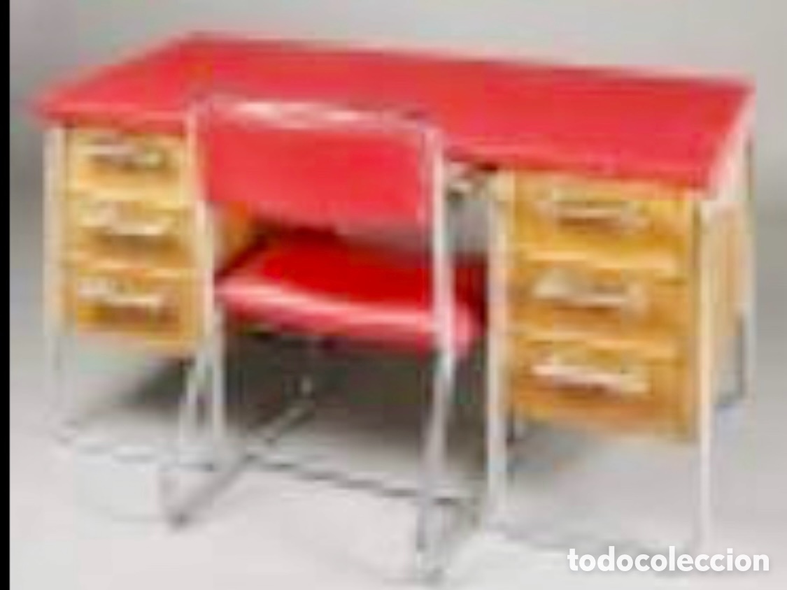Antig&uuml;edades: Mesa de despacho y sill&oacute;n. Art Deco. 1930. - Foto 1