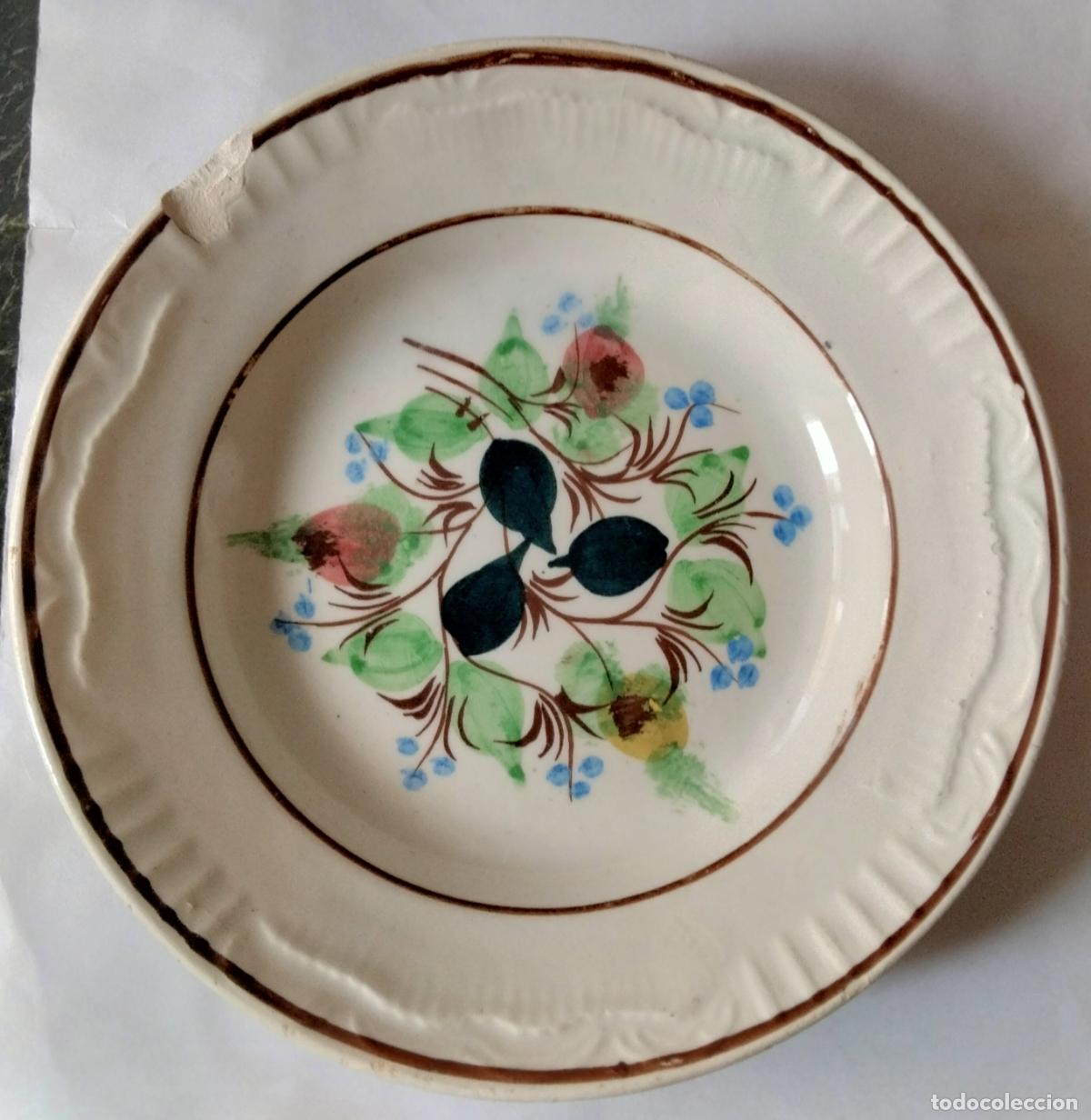 Antig&uuml;edades: Plato de loza popular. Sin marcas - Foto 1