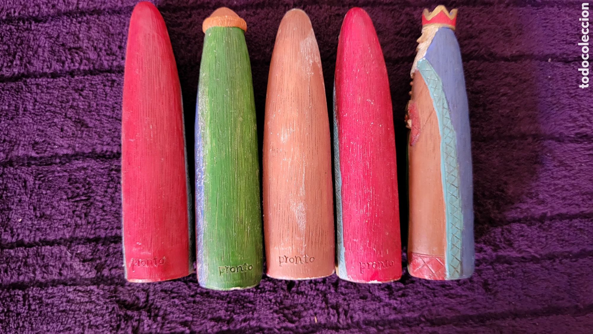 Antig&uuml;edades: Figuras madera Belen pinadas a mano - Foto 3