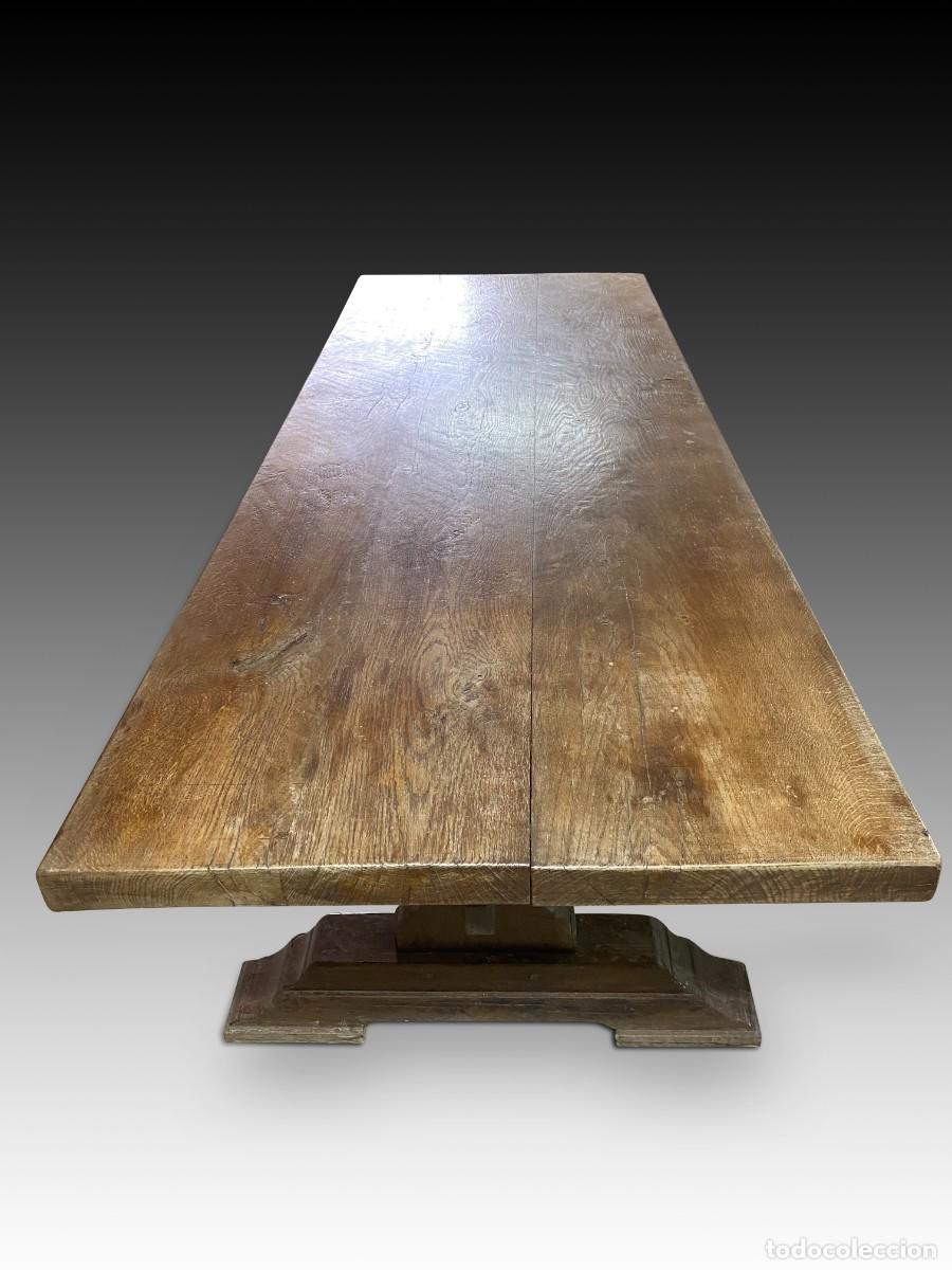 Antig&uuml;edades: Mesa de comedor de estilo r&uacute;stico. Madera de roble. - Foto 3