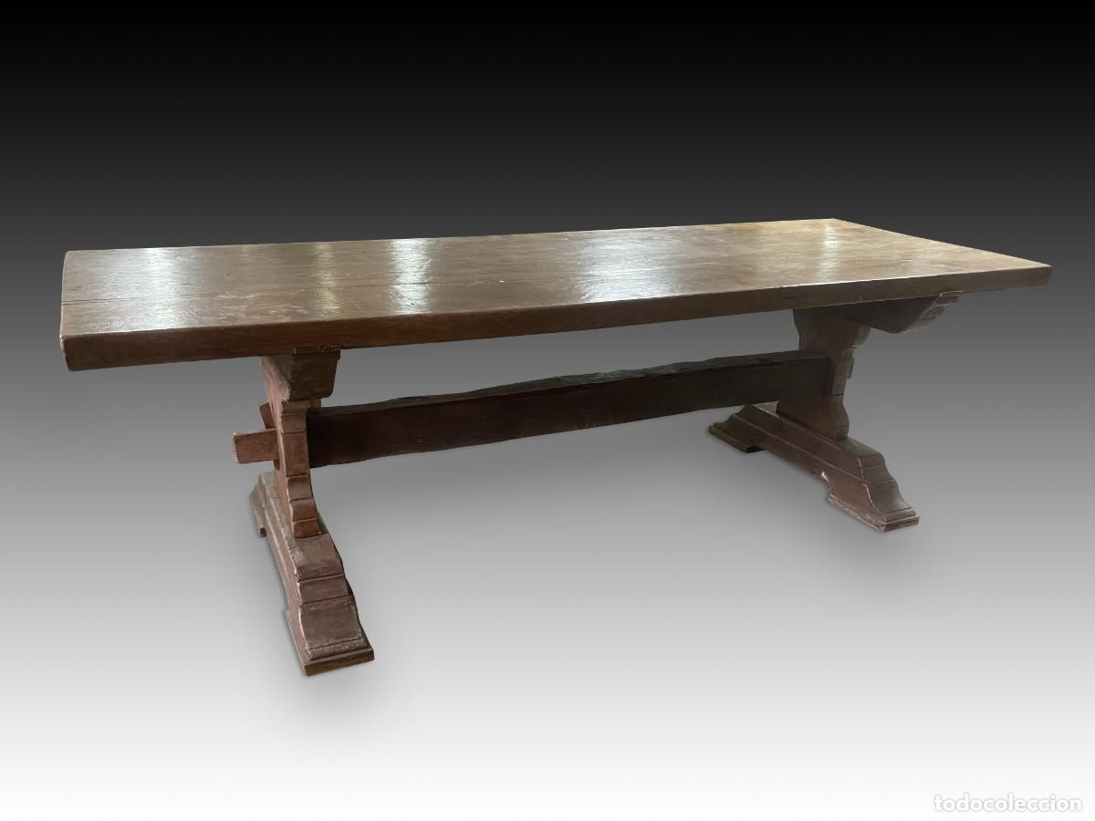 Antig&uuml;edades: Mesa de comedor de estilo r&uacute;stico. Madera de roble. - Foto 7