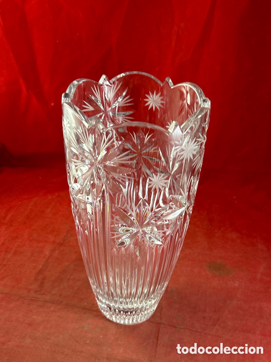 Antig&uuml;edades: FLORERO DE CRISTAL TALLADO - Foto 2