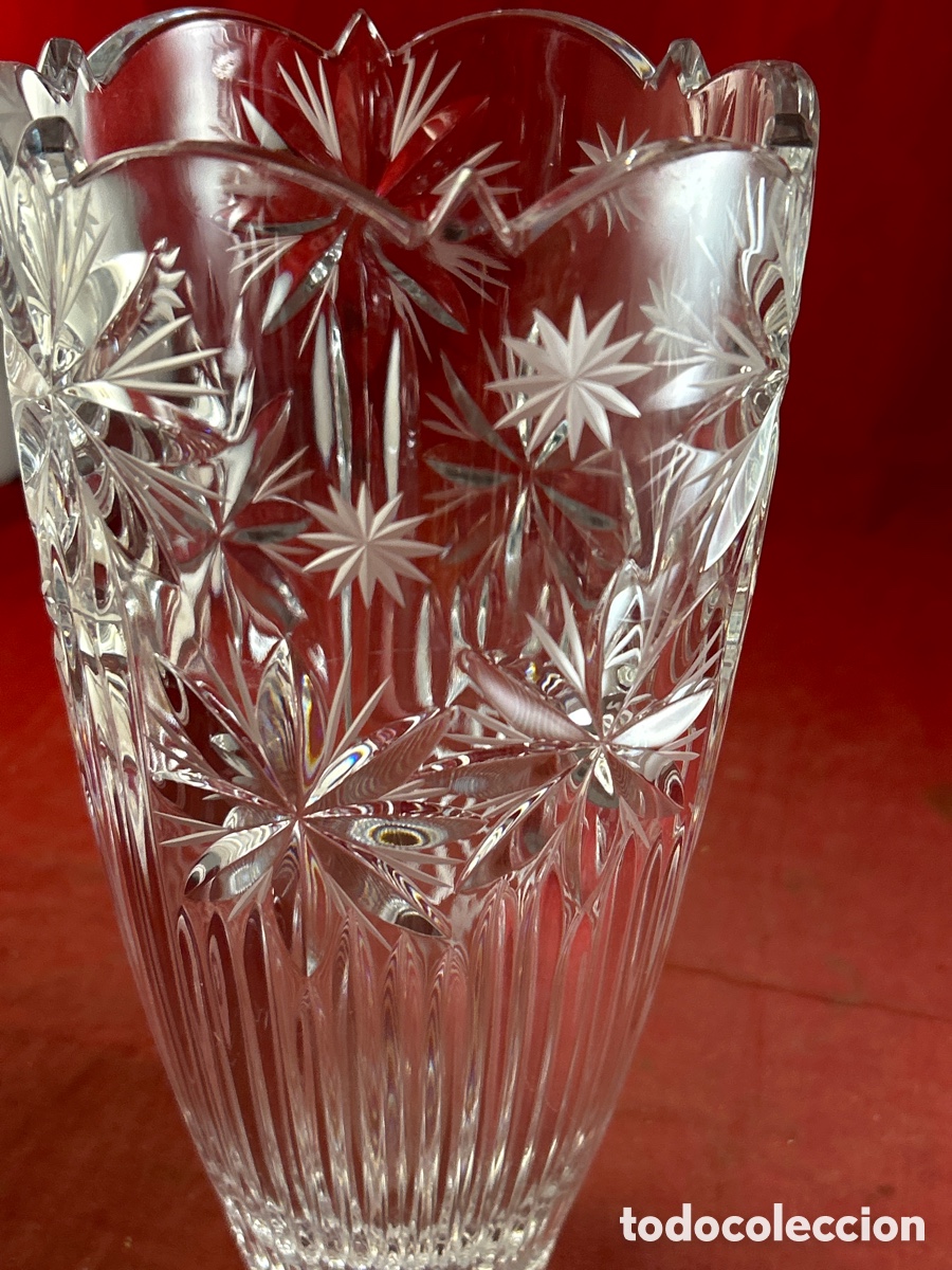 Antig&uuml;edades: FLORERO DE CRISTAL TALLADO - Foto 4