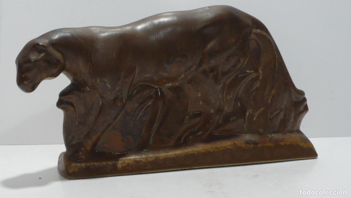 Antig&uuml;edades: PANTERA EN PORCELANA ESMALTADA - Foto 1