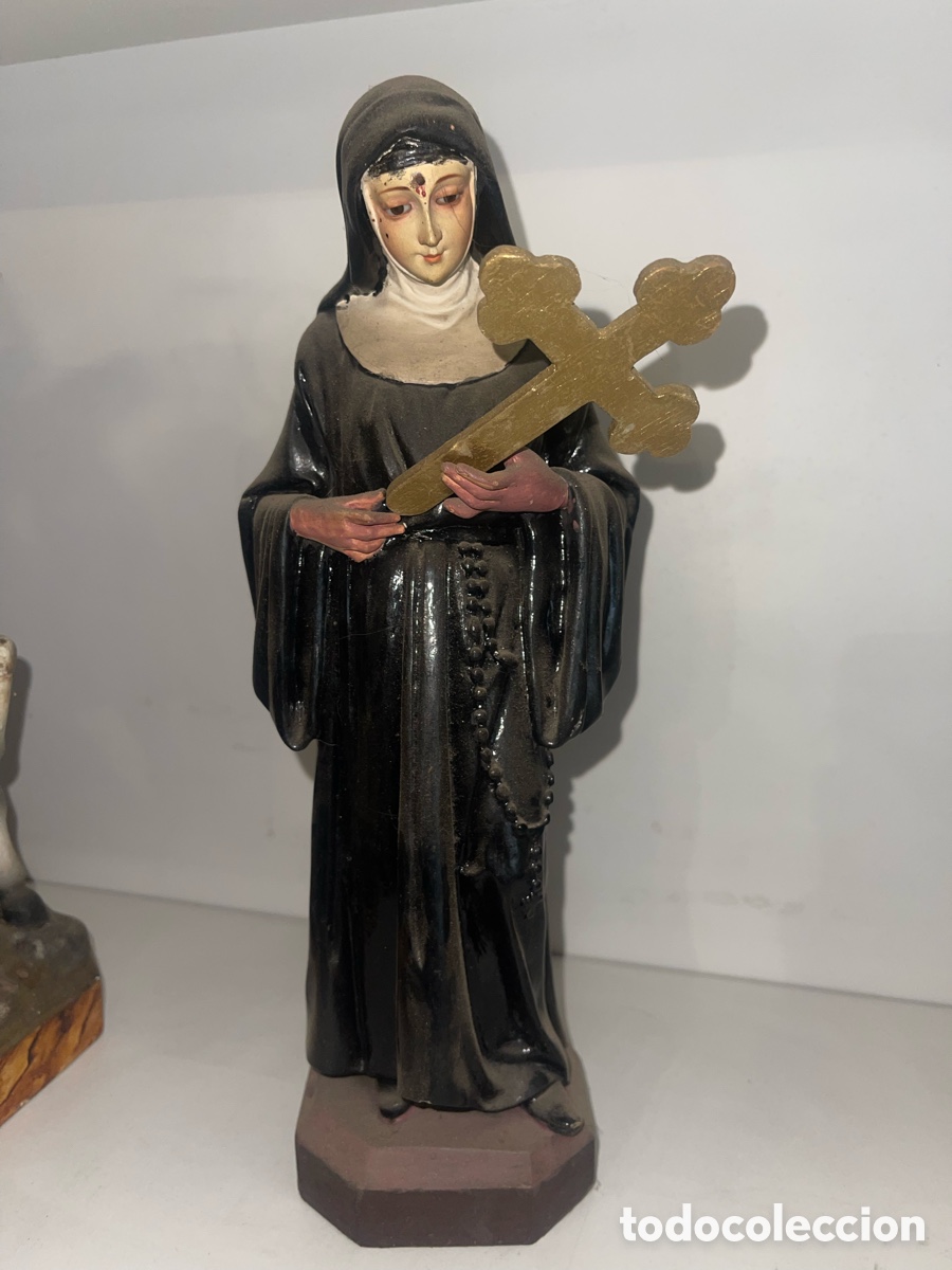 Antig&uuml;edades: Figura Santa Rita en yeso - Foto 1
