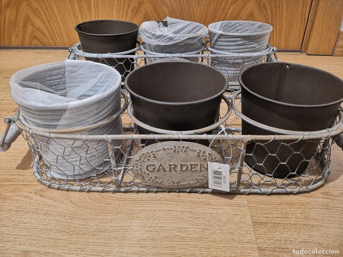 Antig&uuml;edades: JARDINERA MACETERO NUEVA TRES MACETAS - Foto 1