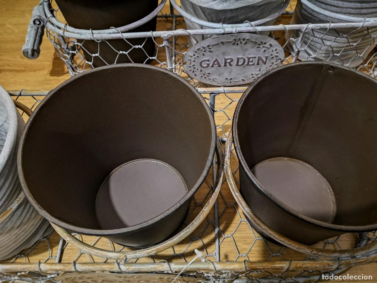 Antig&uuml;edades: JARDINERA MACETERO NUEVA TRES MACETAS - Foto 4