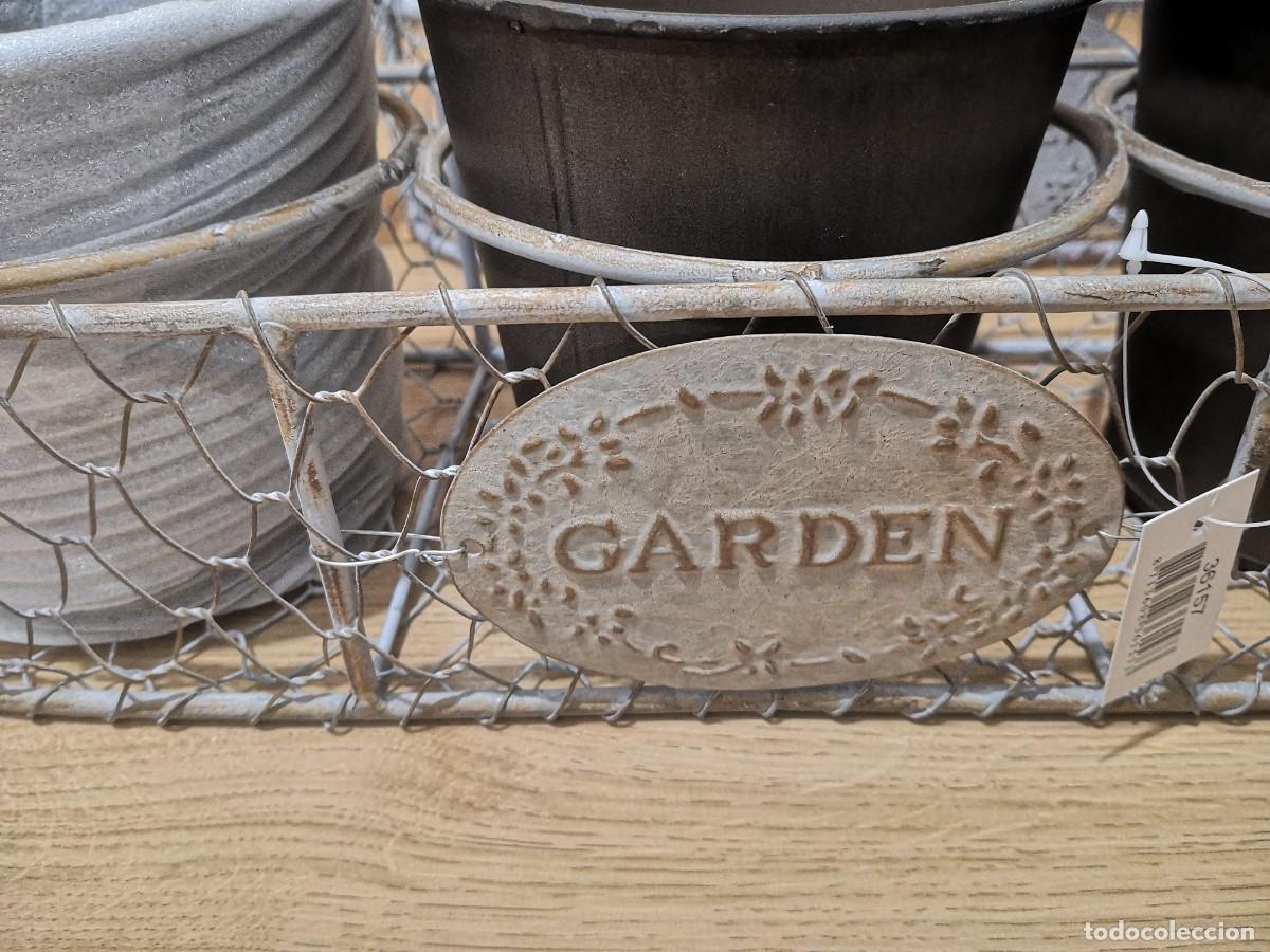 Antig&uuml;edades: JARDINERA MACETERO NUEVA TRES MACETAS - Foto 5