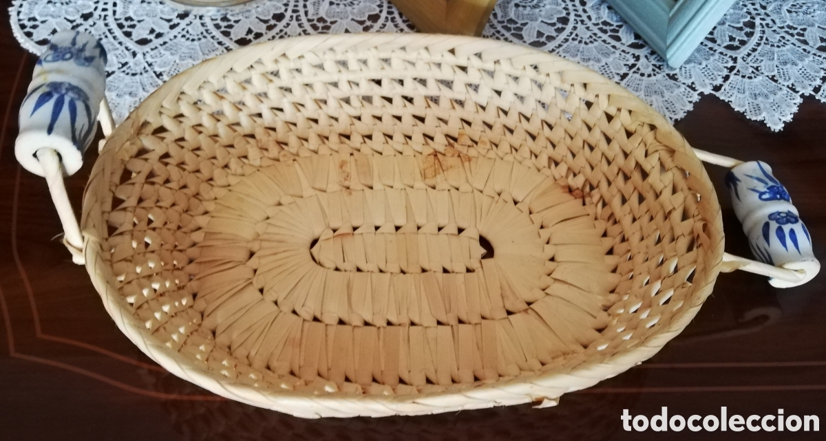 Antig&uuml;edades: CESTA DE MIMBRE PARA PAN - Foto 2