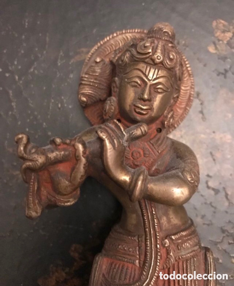 Antig&uuml;edades: Figura diosa Indu bronce - Foto 2