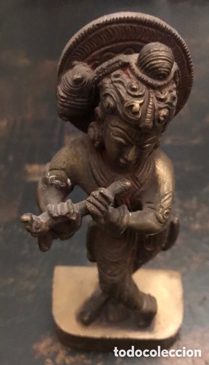 Antig&uuml;edades: Figura diosa Indu bronce - Foto 4