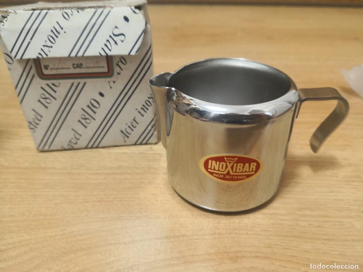 Antig&uuml;edades: JUEGO LECHERAS ACERO INOXIDABLE - Foto 1