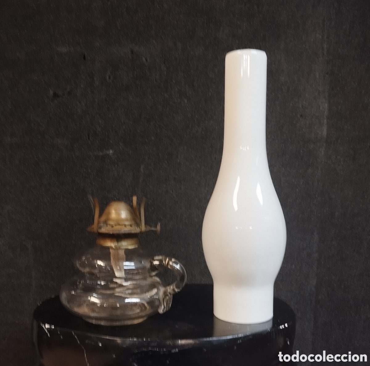 Antig&uuml;edades: Antiguo quinqu&eacute; de cristal - Foto 7