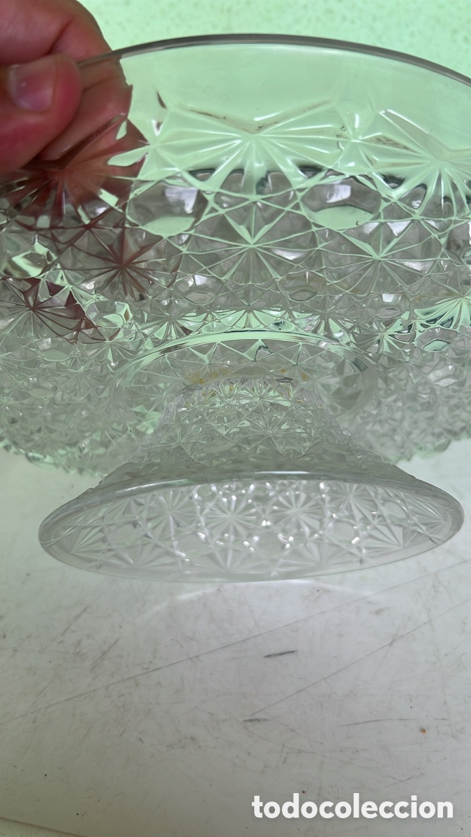Antig&uuml;edades: ENTREMESERO CRISTAL TALLADO CON PIE - Foto 3