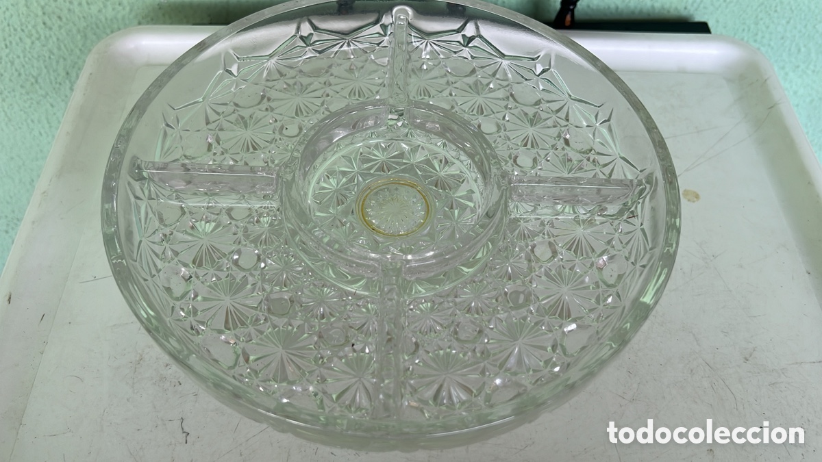 Antig&uuml;edades: ENTREMESERO CRISTAL TALLADO CON PIE - Foto 1