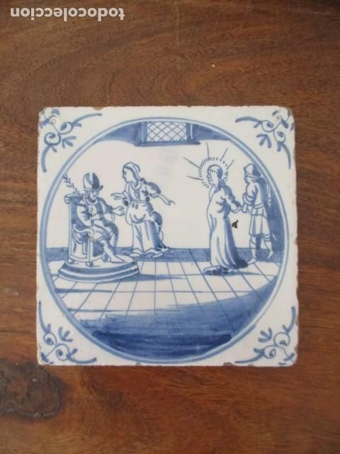 Antig&uuml;edades: Azulejo Delft siglo XVIII - Foto 1