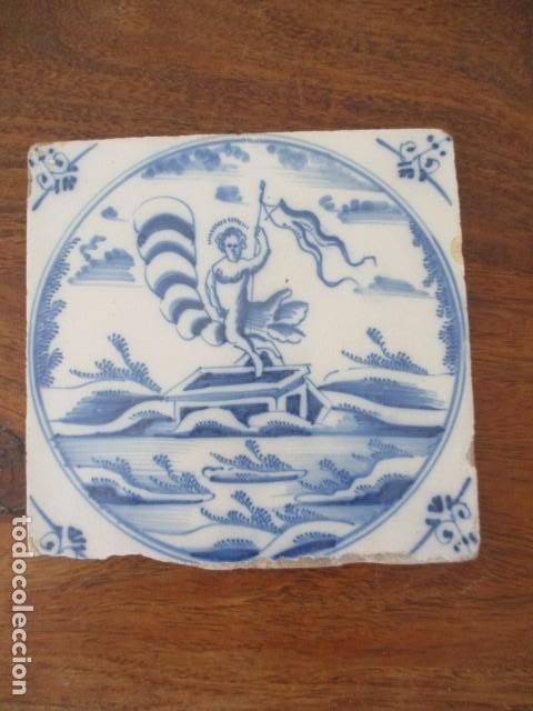 Antig&uuml;edades: Azulejo Delft siglo XVIII - Foto 1