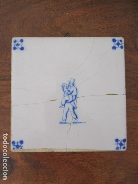 Antig&uuml;edades: Azulejo Delft siglo XVIII - Foto 1