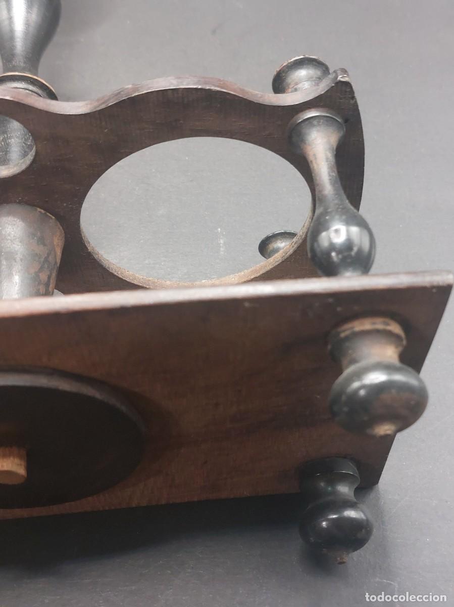 Antig&uuml;edades: SOPORTE ACEITERA Y VINAGRERA DE MADERA - Foto 6