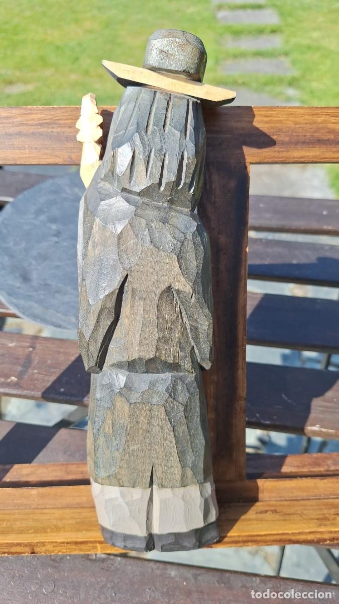 Antig&uuml;edades: Talla de Madera El Jud&iacute;o Errante Jerusalem - Foto 2