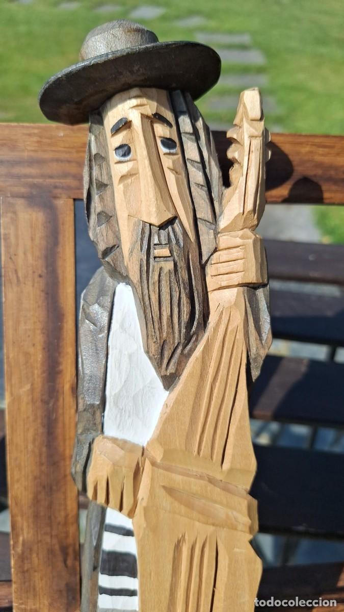 Antig&uuml;edades: Talla de Madera El Jud&iacute;o Errante Jerusalem - Foto 1