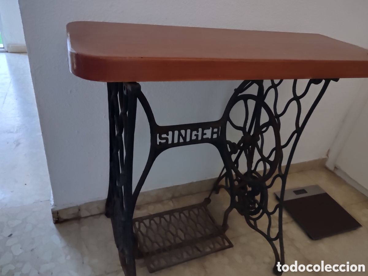 Antig&uuml;edades: Mesa singer de hierro forjado - Foto 2