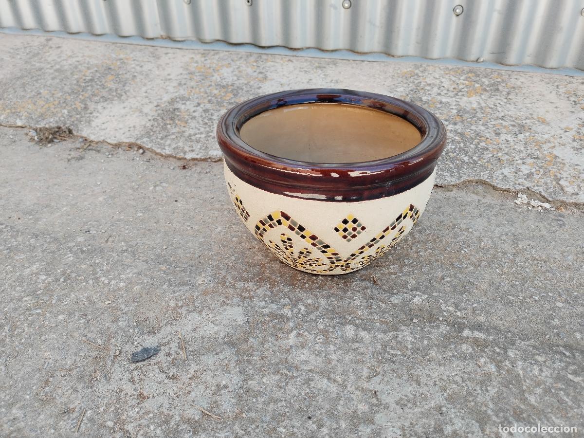 Antig&uuml;edades: macetero en ceramica mosaico - Foto 3