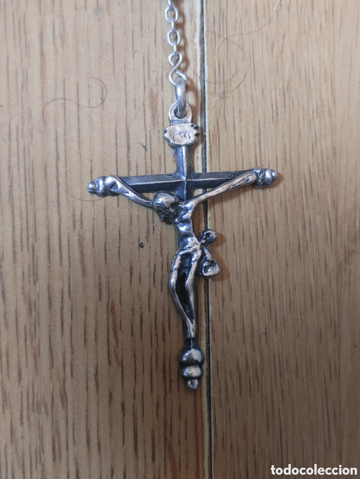Antig&uuml;edades: Rosario en plata. Con Cristo - Foto 4
