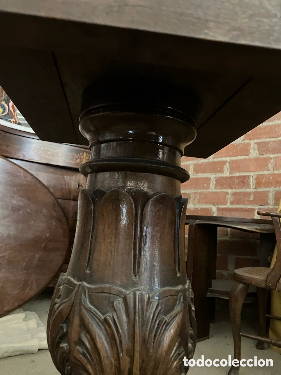 Antig&uuml;edades: Mesa ovalada de Nogal con pie central - Foto 6