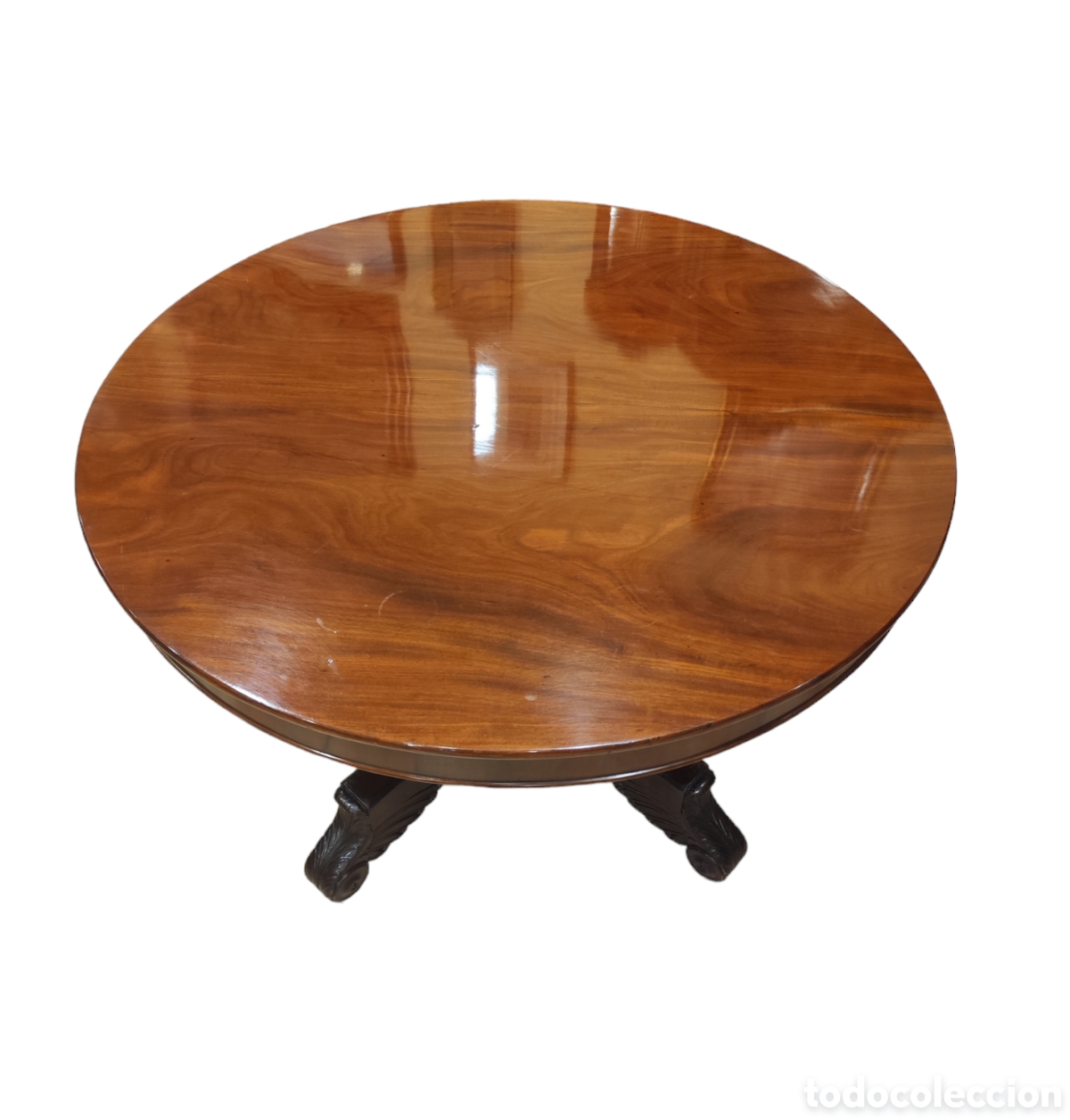Antig&uuml;edades: Mesa antigua abatible en madera de caoba. - Foto 2