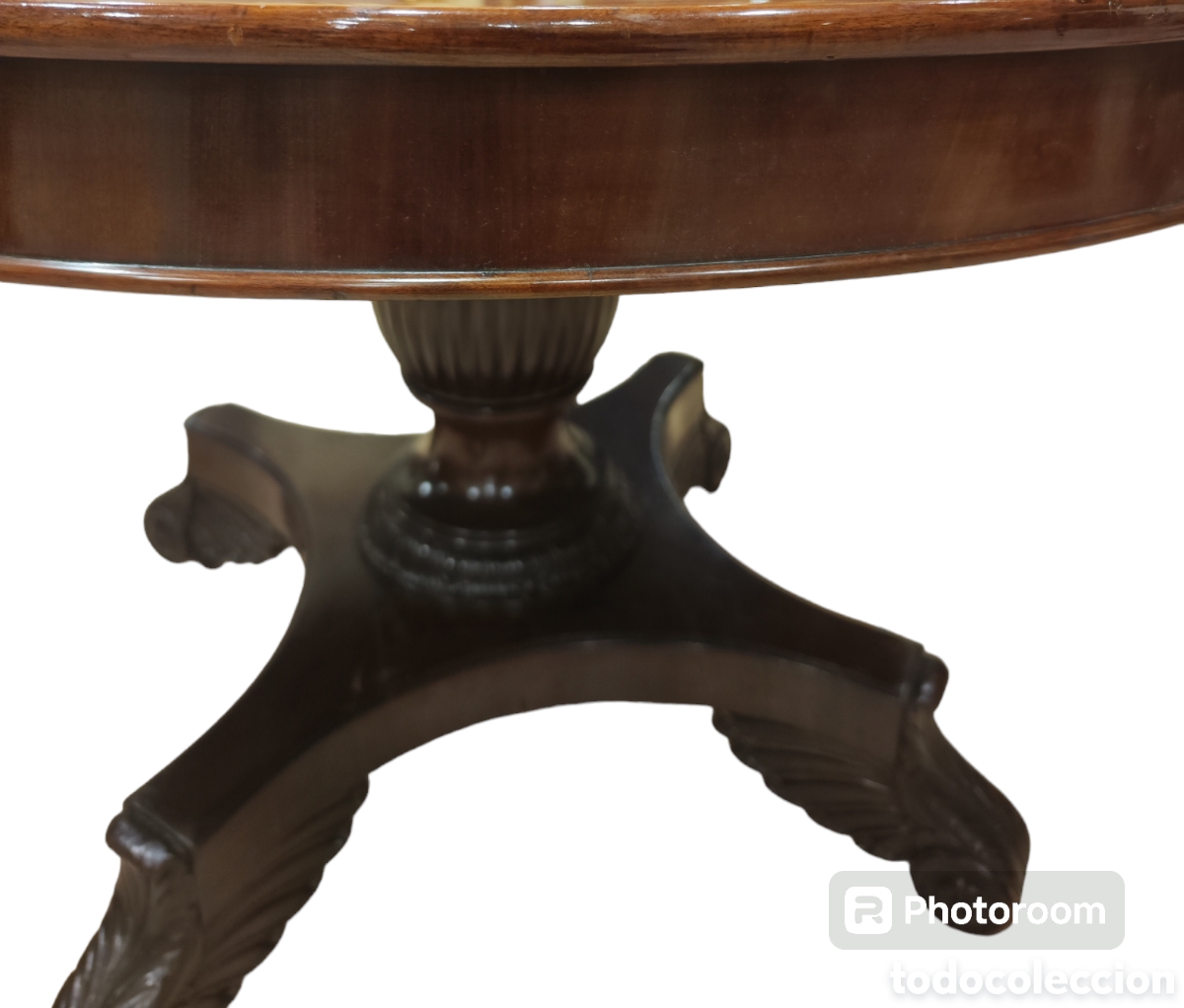 Antig&uuml;edades: Mesa antigua abatible en madera de caoba. - Foto 5