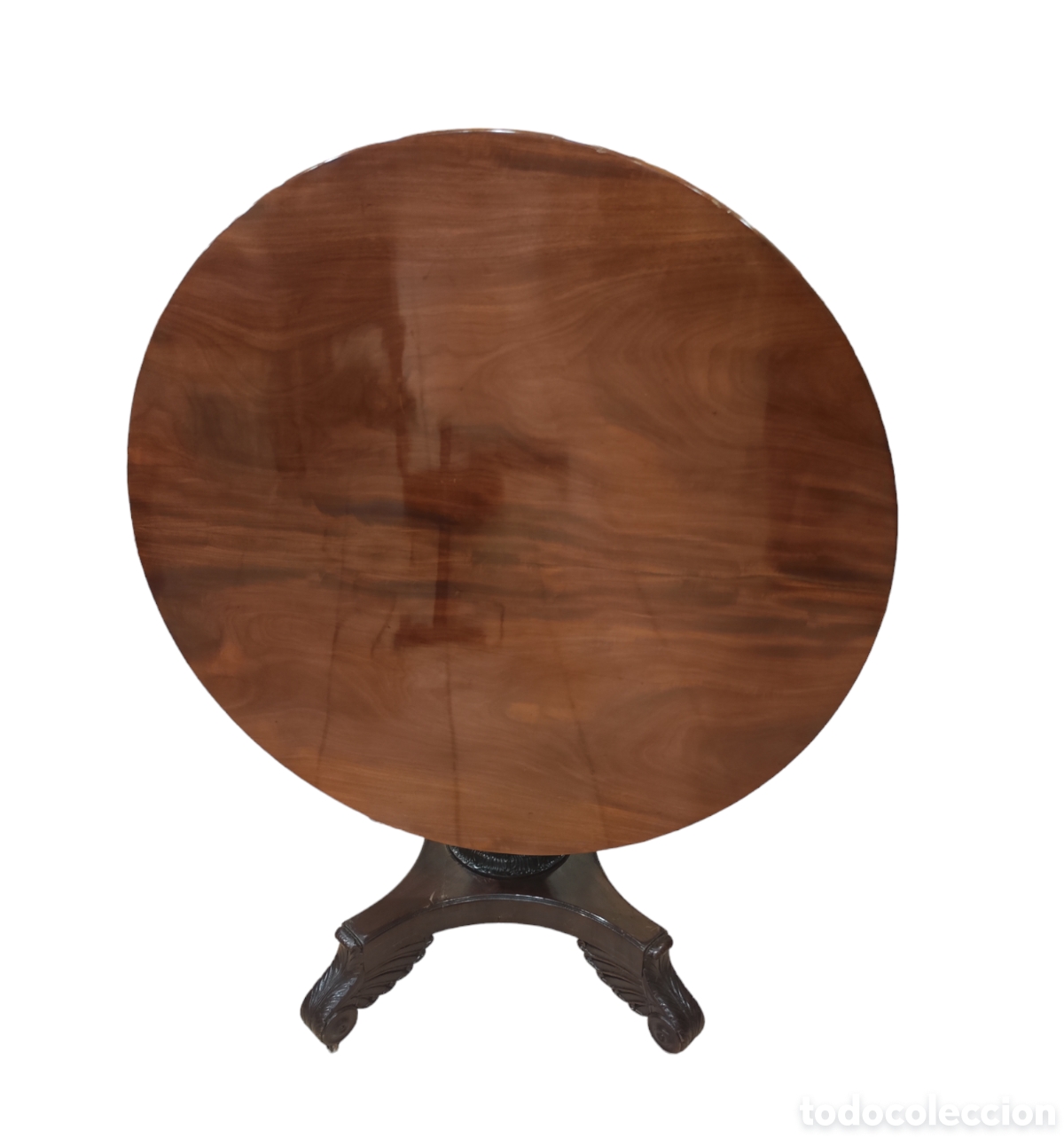 Antig&uuml;edades: Mesa antigua abatible en madera de caoba. - Foto 6