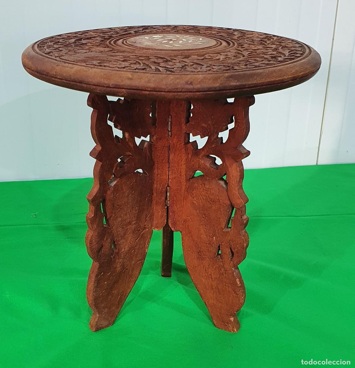 Antig&uuml;edades: Mesa de te arabe madera tallada - Foto 2
