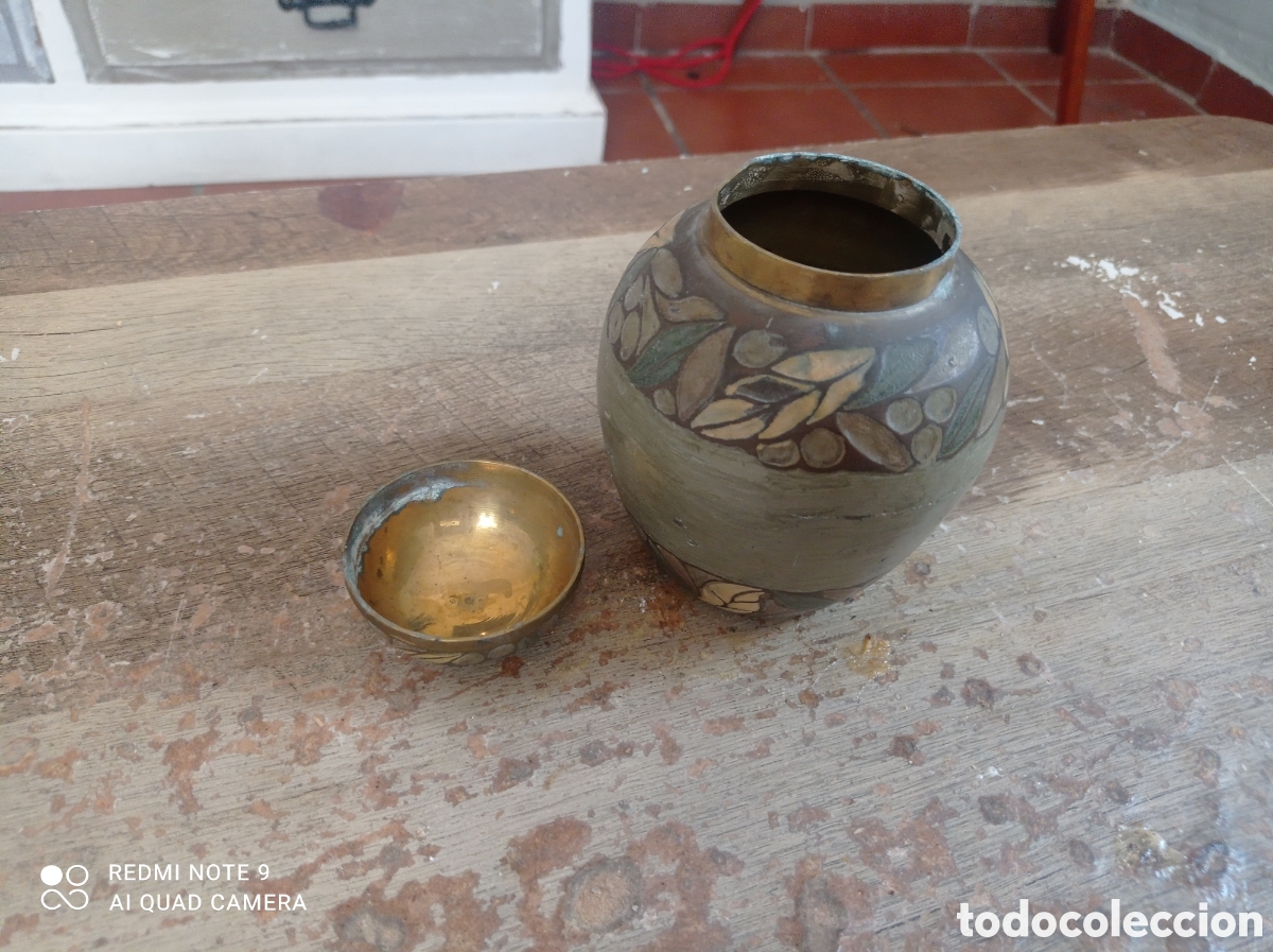 Antig&uuml;edades: Jarr&oacute;n met&aacute;lico esmaltado - Foto 2