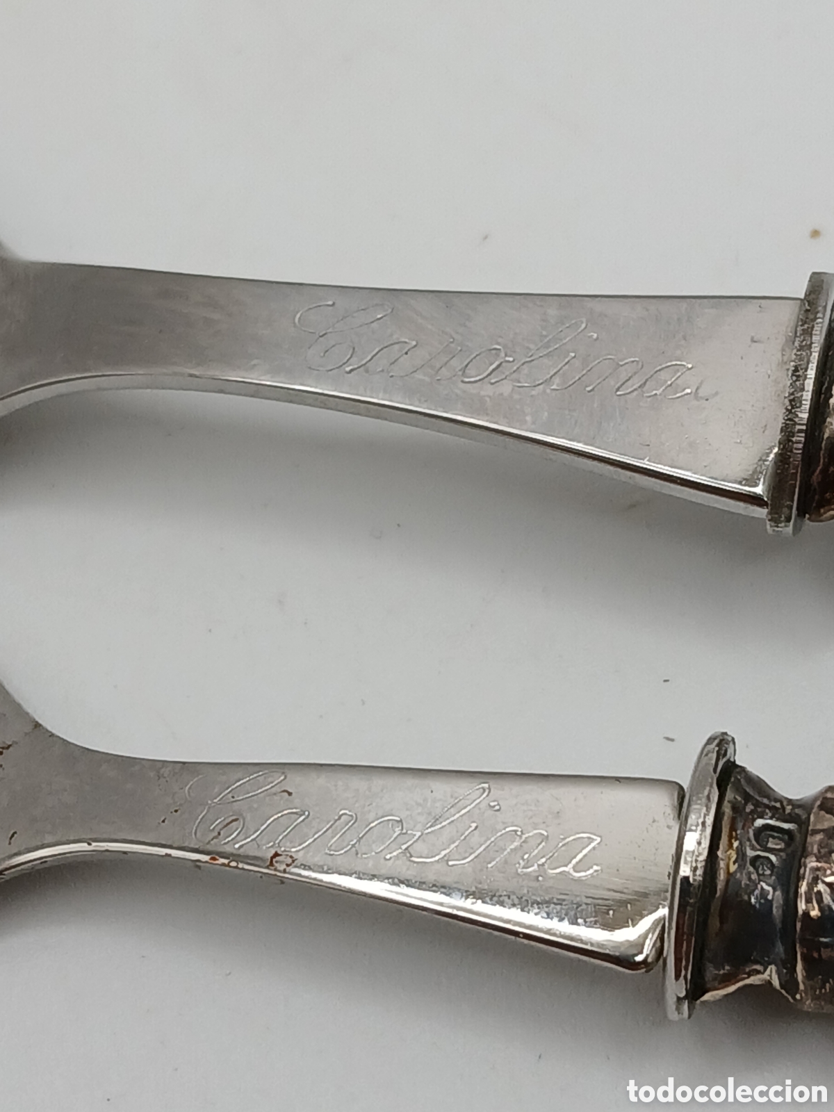 Antig&uuml;edades: Cuchara y tenedor mango plata 925mls - Foto 7