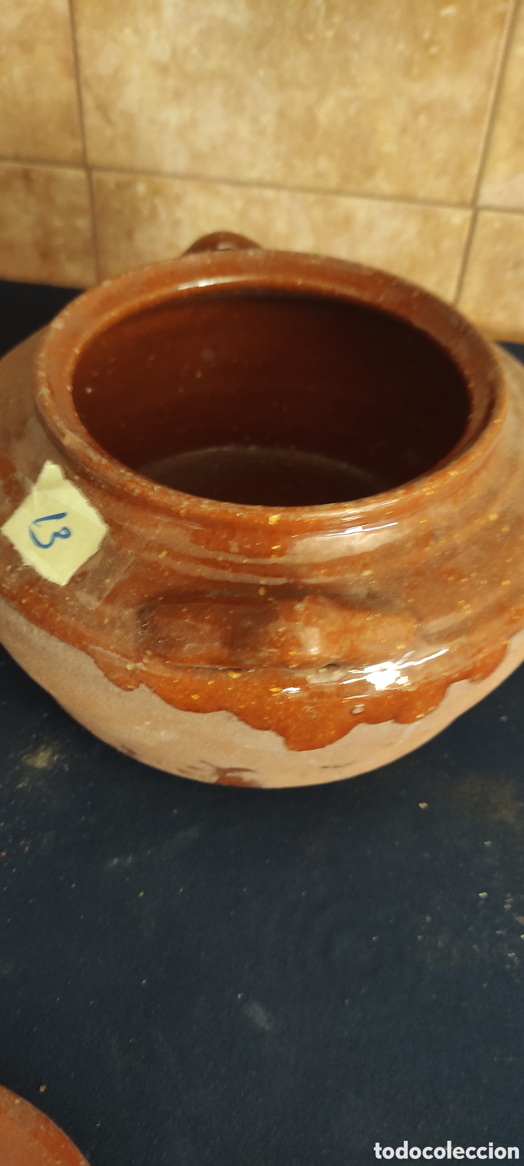Antig&uuml;edades: Antigua olla con tapa de barro - Foto 5