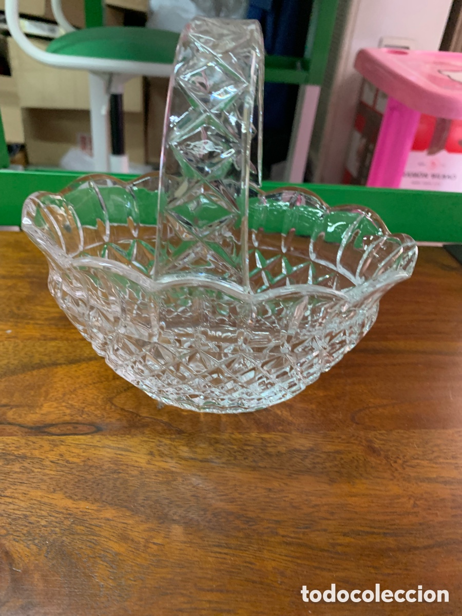 Antig&uuml;edades: 02_ centro de mesa de cristal frutero - Foto 3