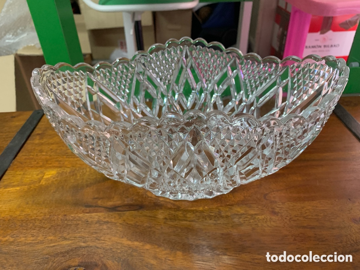 Antig&uuml;edades: 02_ centro de mesa de cristal - Foto 2