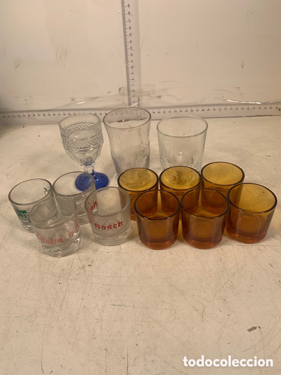 Antig&uuml;edades: 01_ lote vasos de chupitos cristal - Foto 2