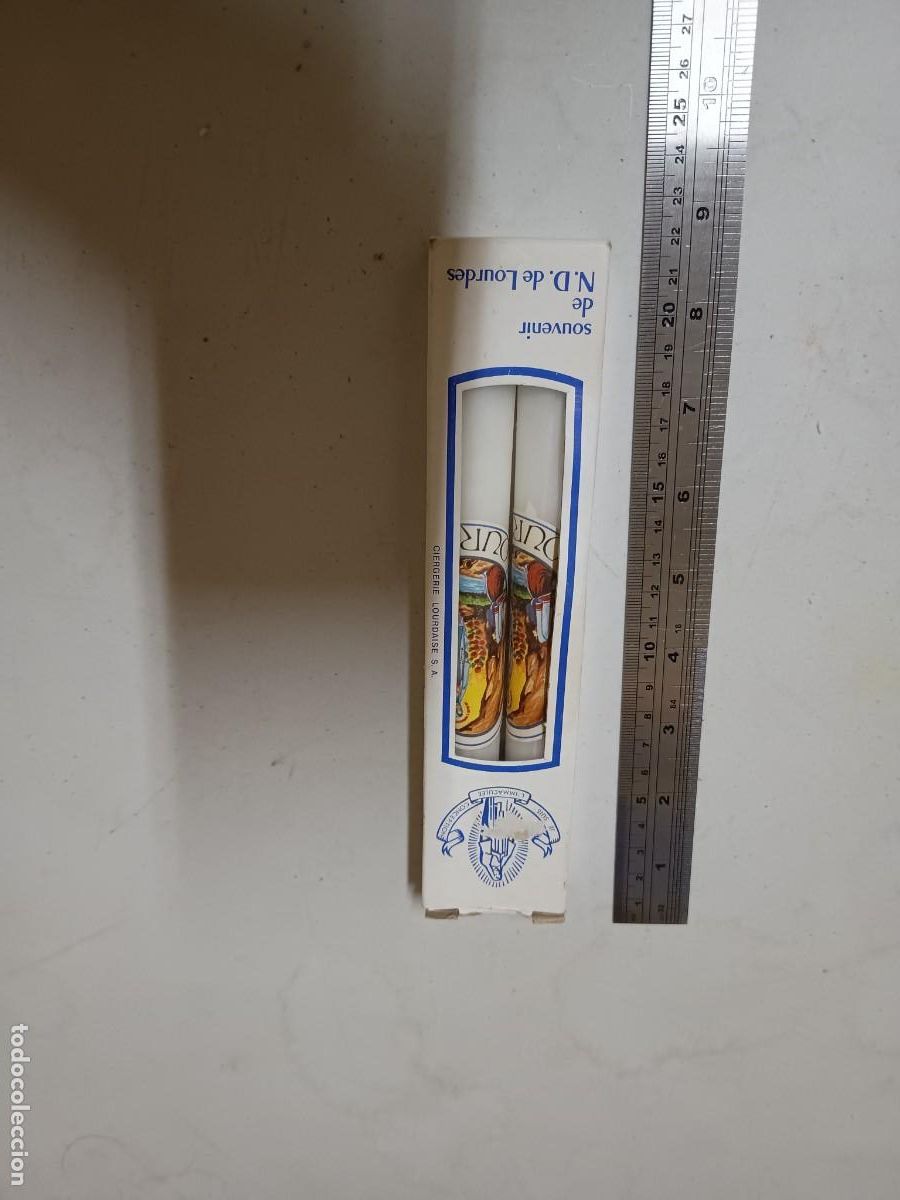 Antig&uuml;edades: Velas souvenir De Lourdes - Foto 1